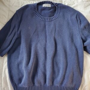 Lands' End Women's Blue Crewneck Sweater